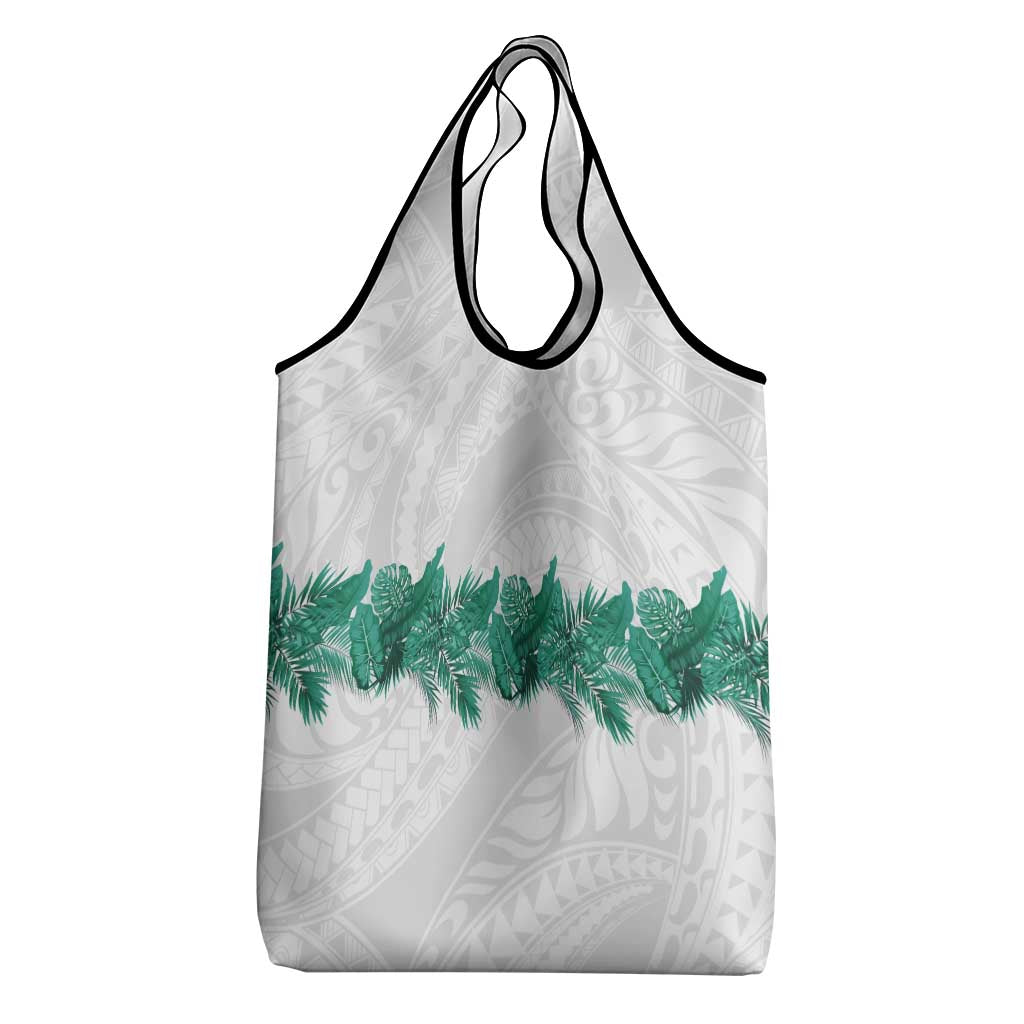 Hawaii Tropical Leaves Grocery Bag Polynesian Pattern