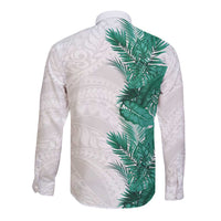 Hawaii Tropical Leaves Long Sleeve Button Shirt Polynesian Pattern
