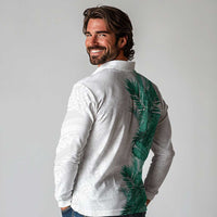 Hawaii Tropical Leaves Long Sleeve Polo Shirt Polynesian Pattern