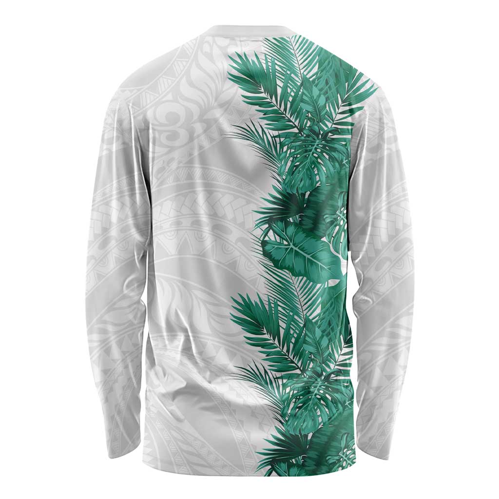 Hawaii Tropical Leaves Long Sleeve Shirt Polynesian Pattern