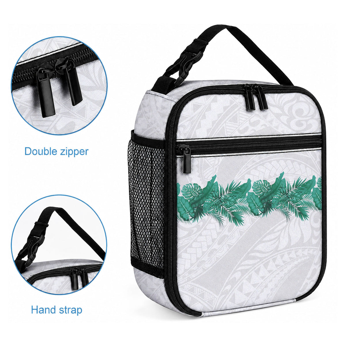Hawaii Tropical Leaves Lunch Bag Polynesian Pattern