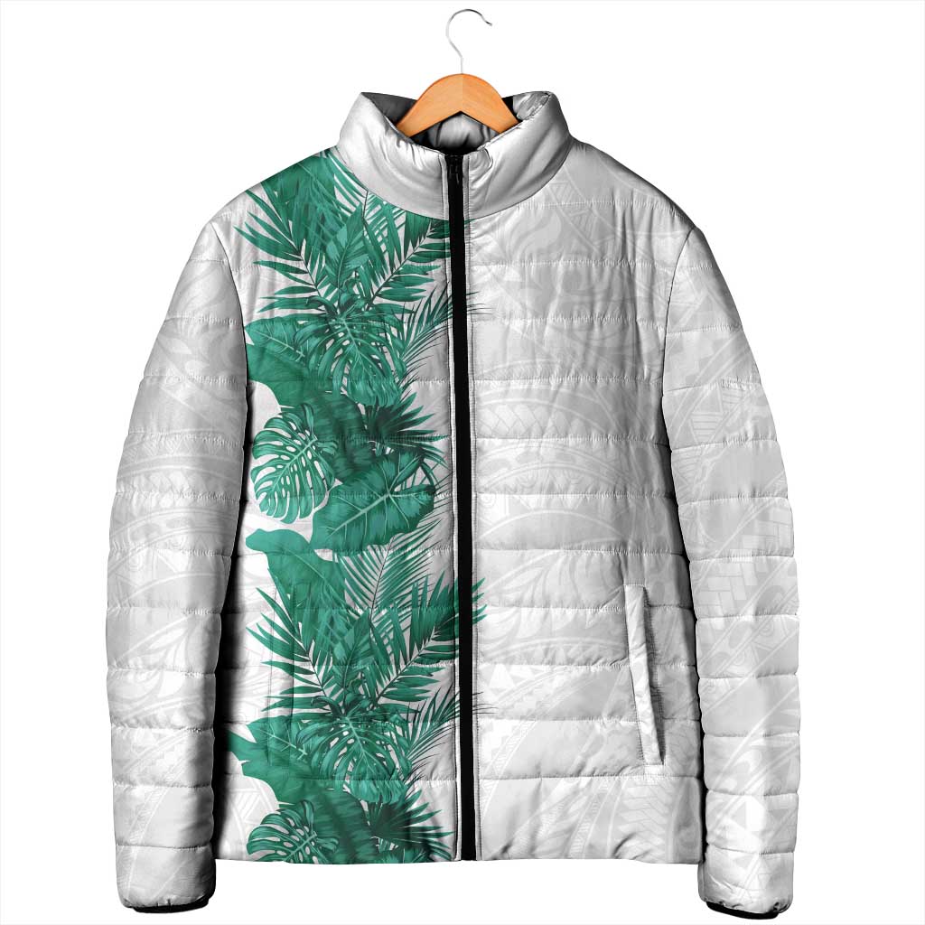 Hawaii Tropical Leaves Padded Jacket Polynesian Pattern