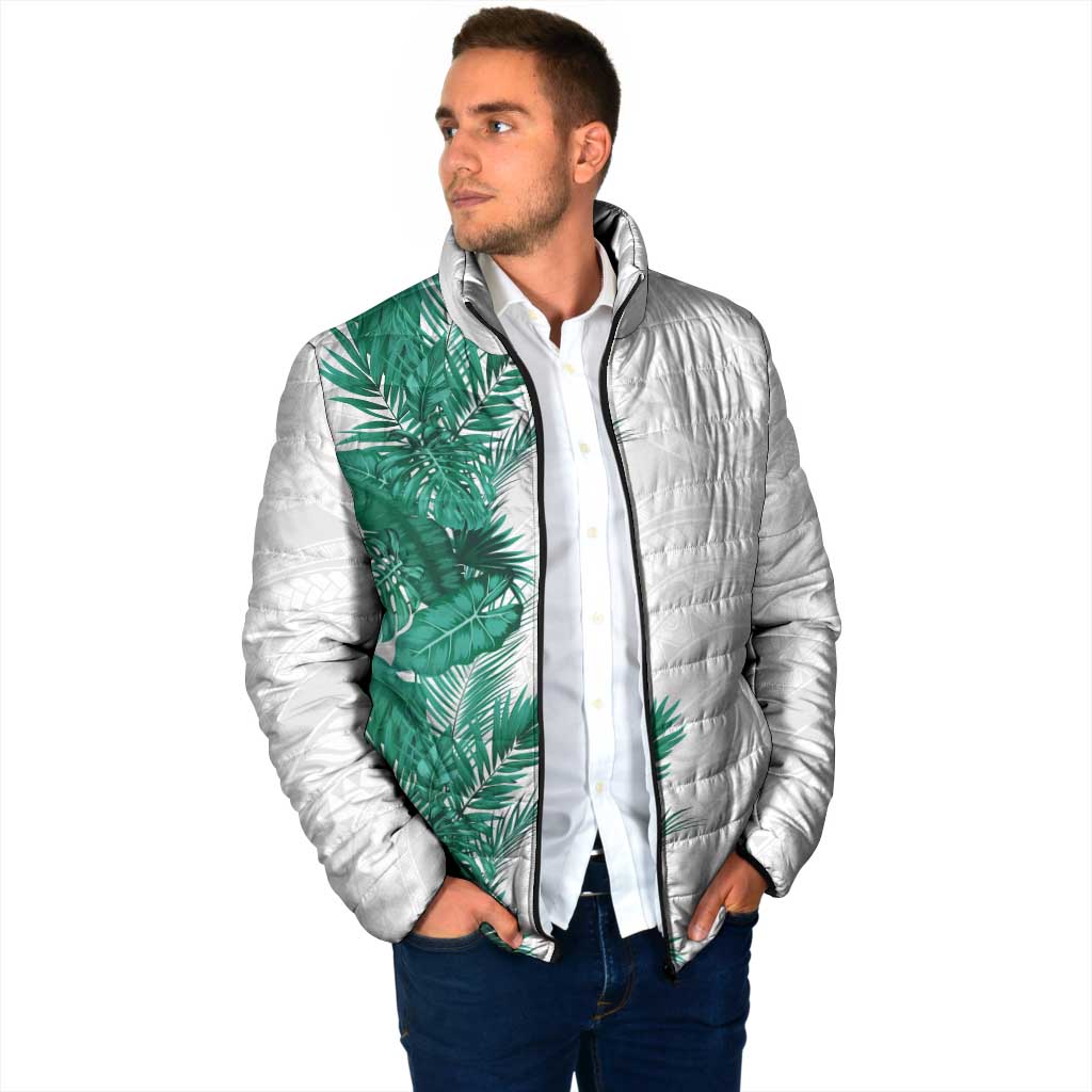 Hawaii Tropical Leaves Padded Jacket Polynesian Pattern