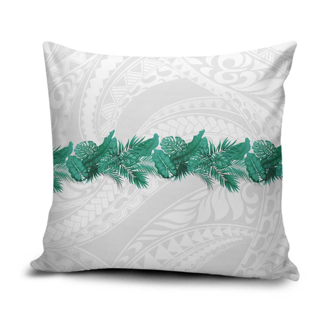 Hawaii Tropical Leaves Pillow Cover Polynesian Pattern LT01 White - Polynesian Pride