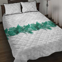 Hawaii Tropical Leaves Quilt Bed Set Polynesian Pattern