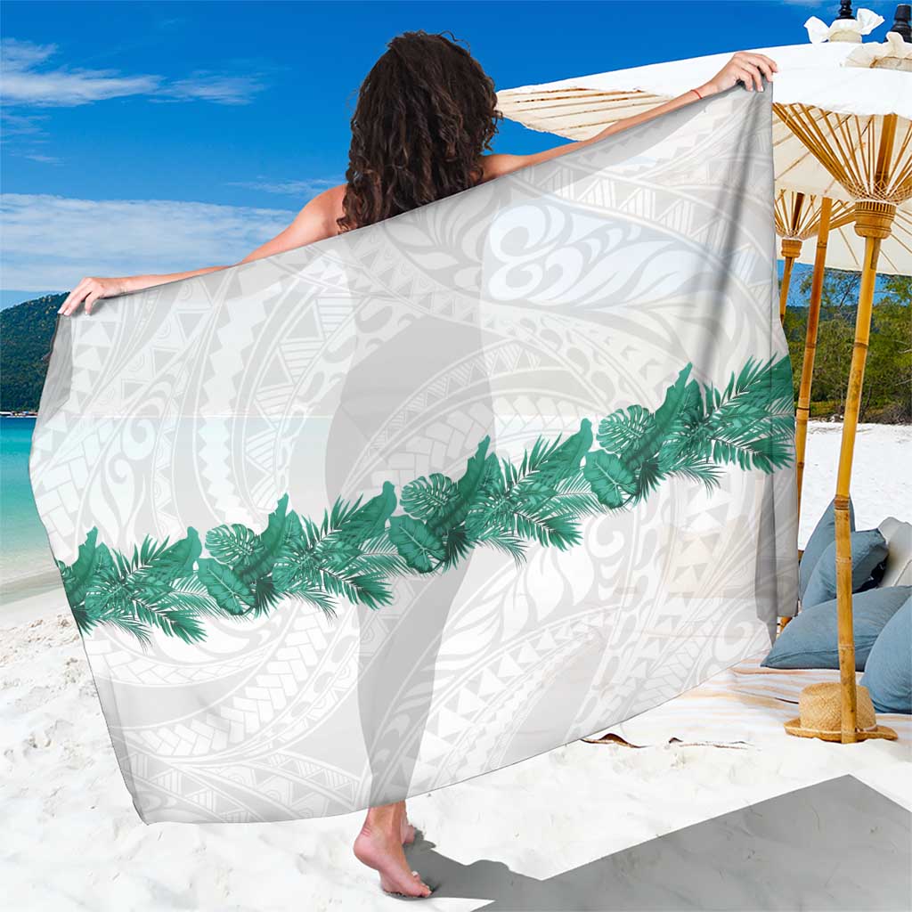 Hawaii Tropical Leaves Sarong Polynesian Pattern LT01 One Size 44 x 66 inches White - Polynesian Pride