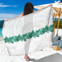 Hawaii Tropical Leaves Sarong Polynesian Pattern LT01 One Size 44 x 66 inches White - Polynesian Pride