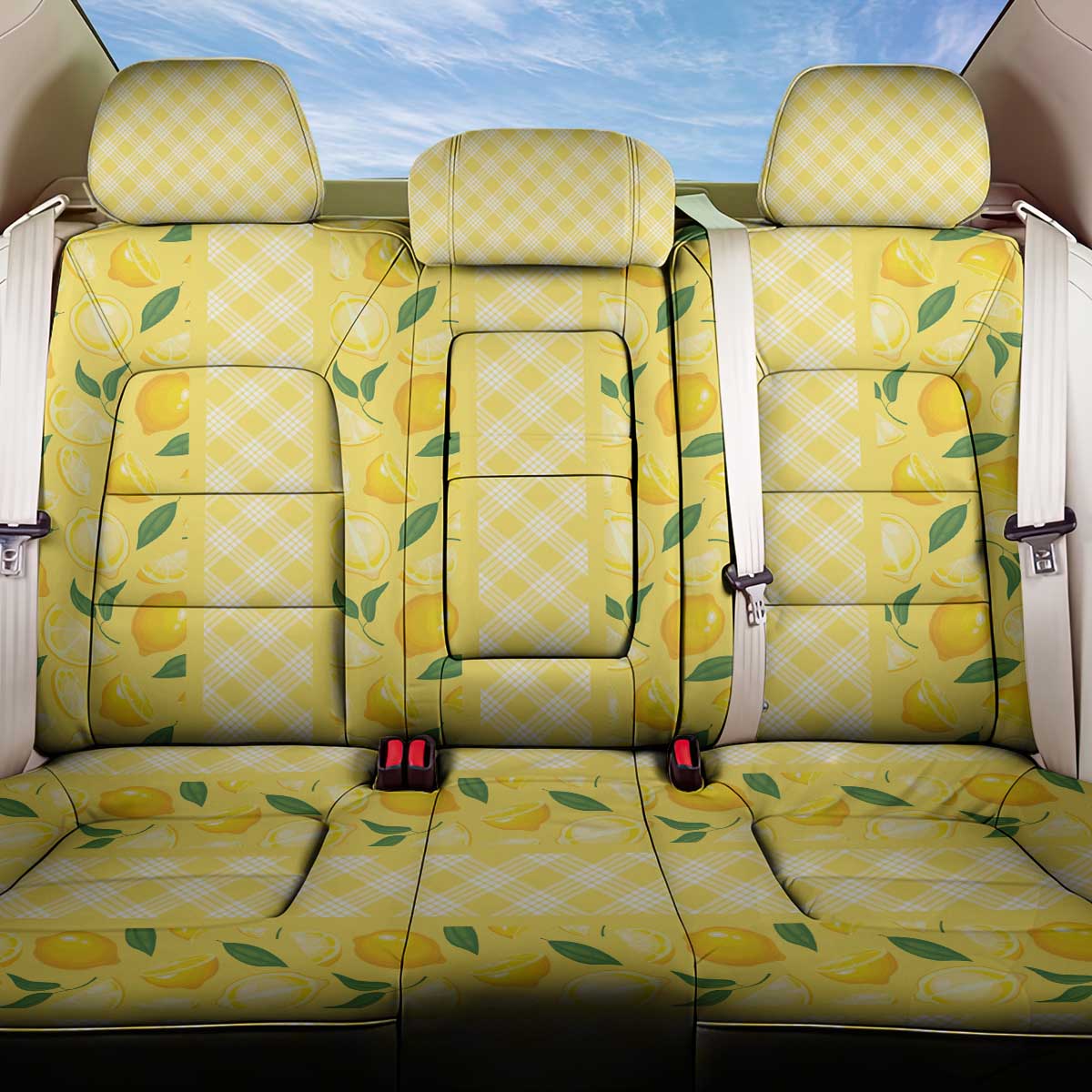 Hawaii Lemon Palaka Back Car Seat Cover Striped Stylized