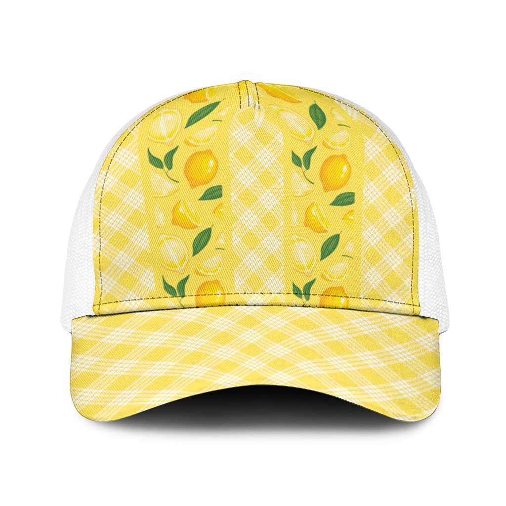 Hawaii Lemon Palaka Baseball Net Cap Striped Stylized LT01 One Size White Yellow - Polynesian Pride