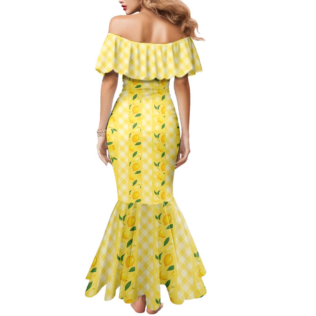 Hawaii Lemon Palaka Family Matching Mermaid Dress and Hawaiian Shirt Striped Stylized LT01 - Polynesian Pride