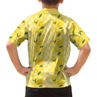 Hawaii Lemon Palaka Family Matching Puletasi and Hawaiian Shirt Striped Stylized LT01 - Polynesian Pride