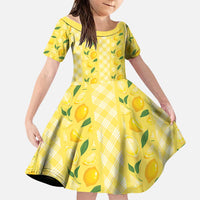 Hawaii Lemon Palaka Family Matching Summer Maxi Dress and Hawaiian Shirt Striped Stylized LT01 Daughter's Dress Yellow - Polynesian Pride