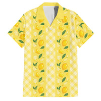 Hawaii Lemon Palaka Family Matching Summer Maxi Dress and Hawaiian Shirt Striped Stylized LT01 Dad's Shirt - Short Sleeve Yellow - Polynesian Pride