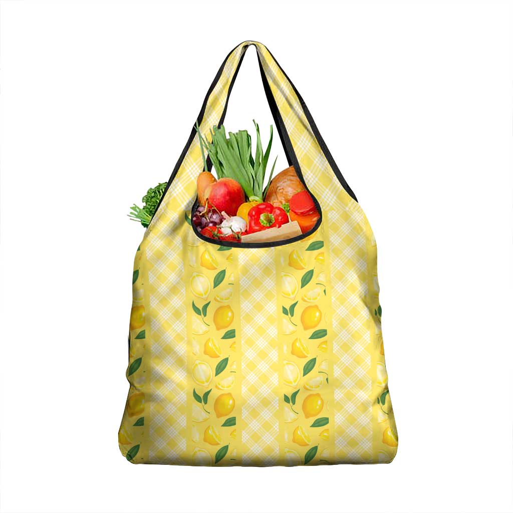 Hawaii Lemon Palaka Grocery Bag Striped Stylized