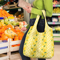 Hawaii Lemon Palaka Grocery Bag Striped Stylized
