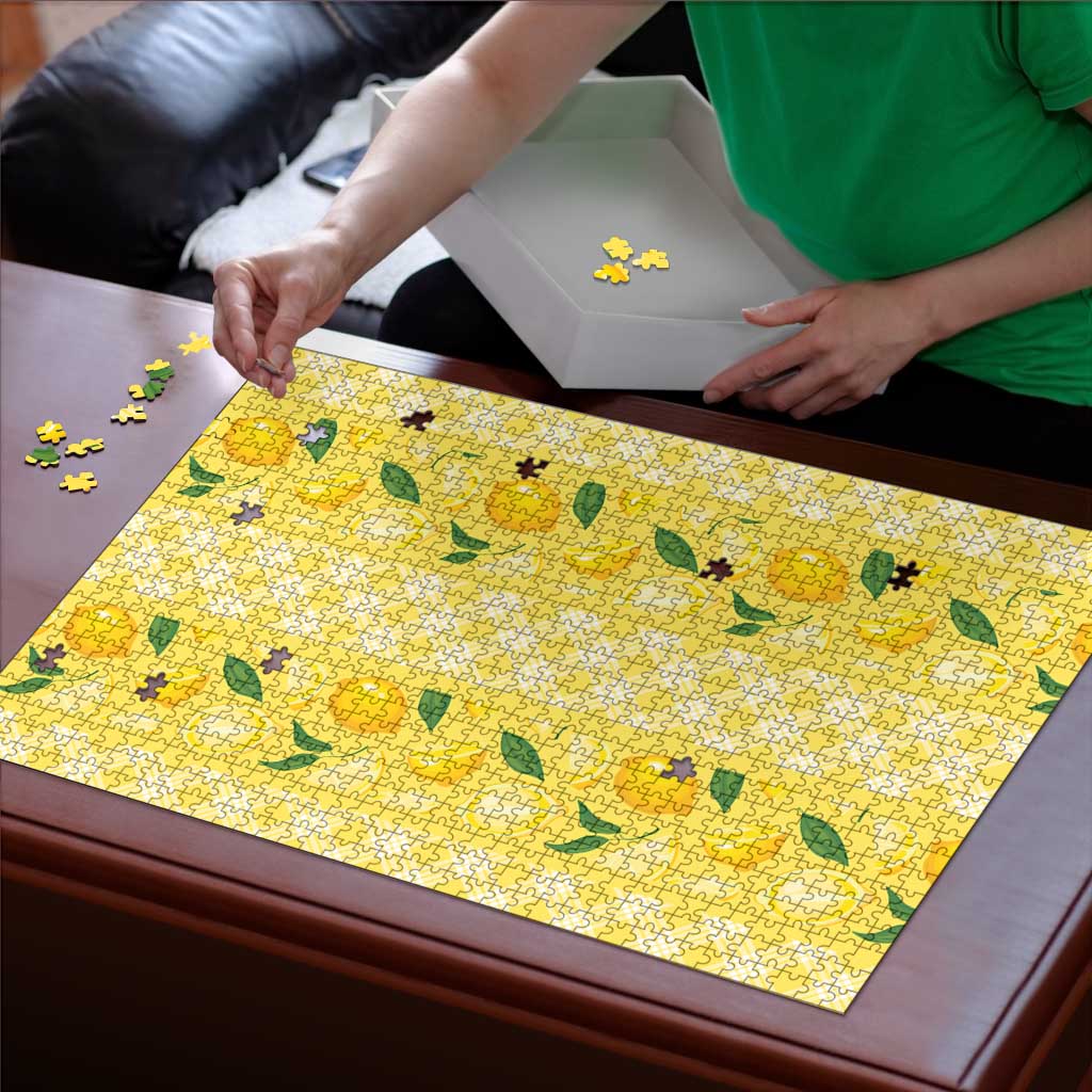Hawaii Lemon Palaka Puzzle Striped Stylized