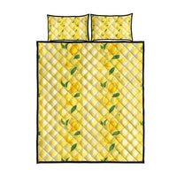 Hawaii Lemon Palaka Quilt Bed Set Striped Stylized LT01 - Polynesian Pride