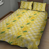 Hawaii Lemon Palaka Quilt Bed Set Striped Stylized LT01 - Polynesian Pride