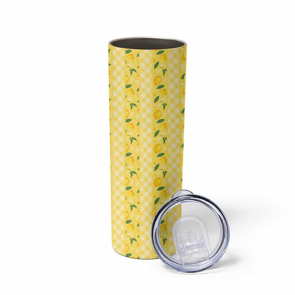 Hawaii Lemon Palaka Skinny Tumbler Striped Stylized LT01 - Polynesian Pride
