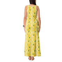 Hawaii Lemon Palaka Tank Maxi Dress Striped Stylized LT01 - Polynesian Pride