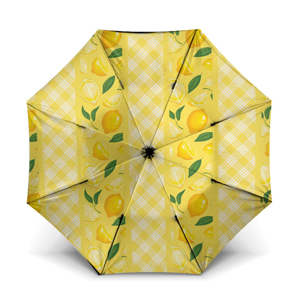 Hawaii Lemon Palaka Umbrella Striped Stylized LT01 One Size Folded 11.42 inch Opened Diameter 37.4 inch Yellow - Polynesian Pride