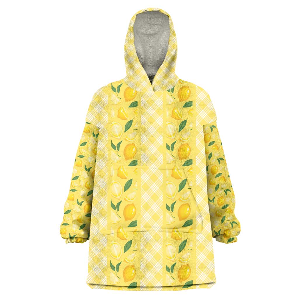 Hawaii Lemon Palaka Wearable Blanket Hoodie Striped Stylized LT01 One Size Yellow - Polynesian Pride