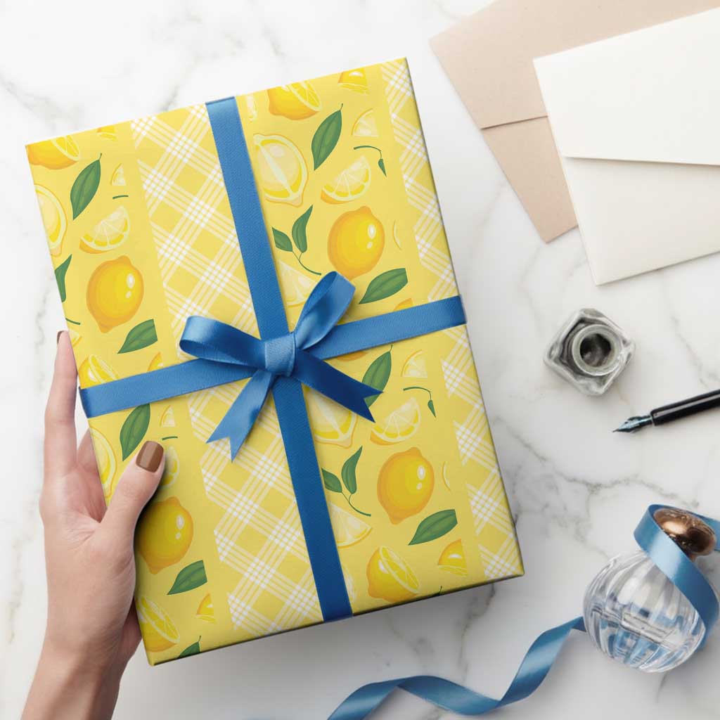 Hawaii Lemon Palaka Wrapping Paper Striped Stylized LT01 - Polynesian Pride