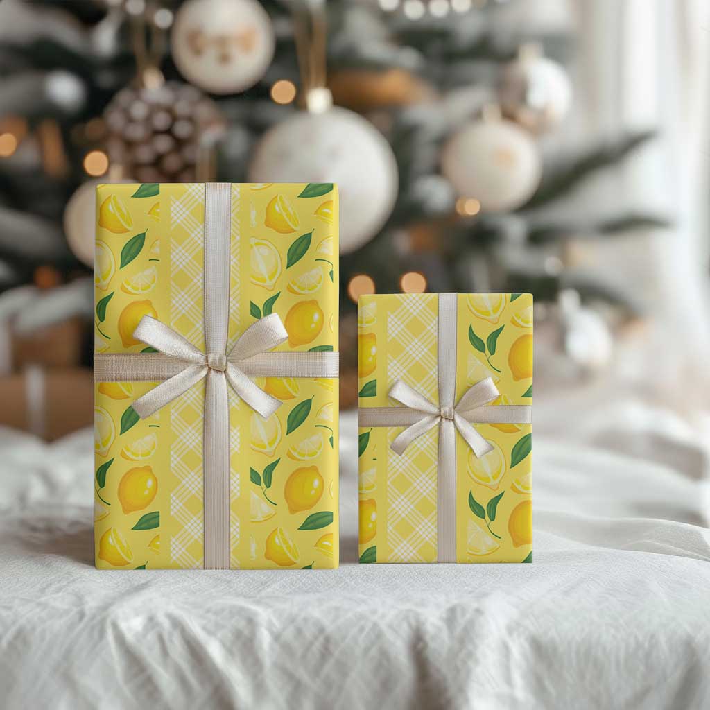 Hawaii Lemon Palaka Wrapping Paper Striped Stylized LT01 - Polynesian Pride
