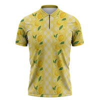 Hawaii Lemon Palaka Zipper Polo Shirt Striped Stylized LT01 Yellow - Polynesian Pride