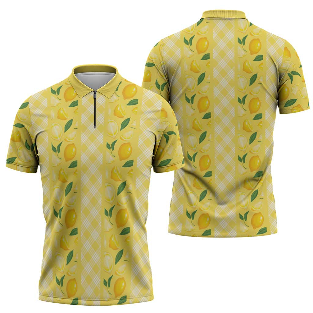 Hawaii Lemon Palaka Zipper Polo Shirt Striped Stylized LT01 - Polynesian Pride
