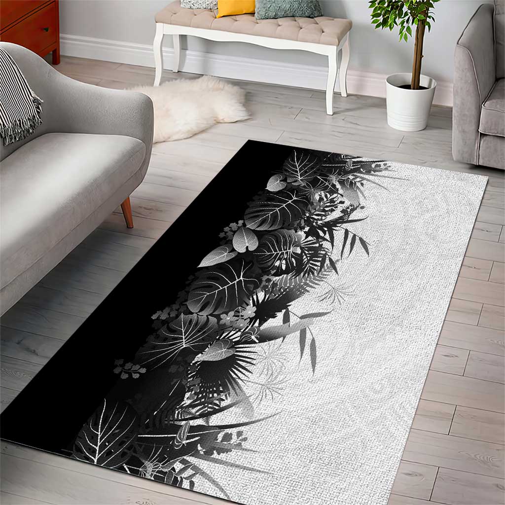 Hawaii Tropical Plant Monochrome Area Rug Vibrant Polynesian Pattern LT01 - Polynesian Pride