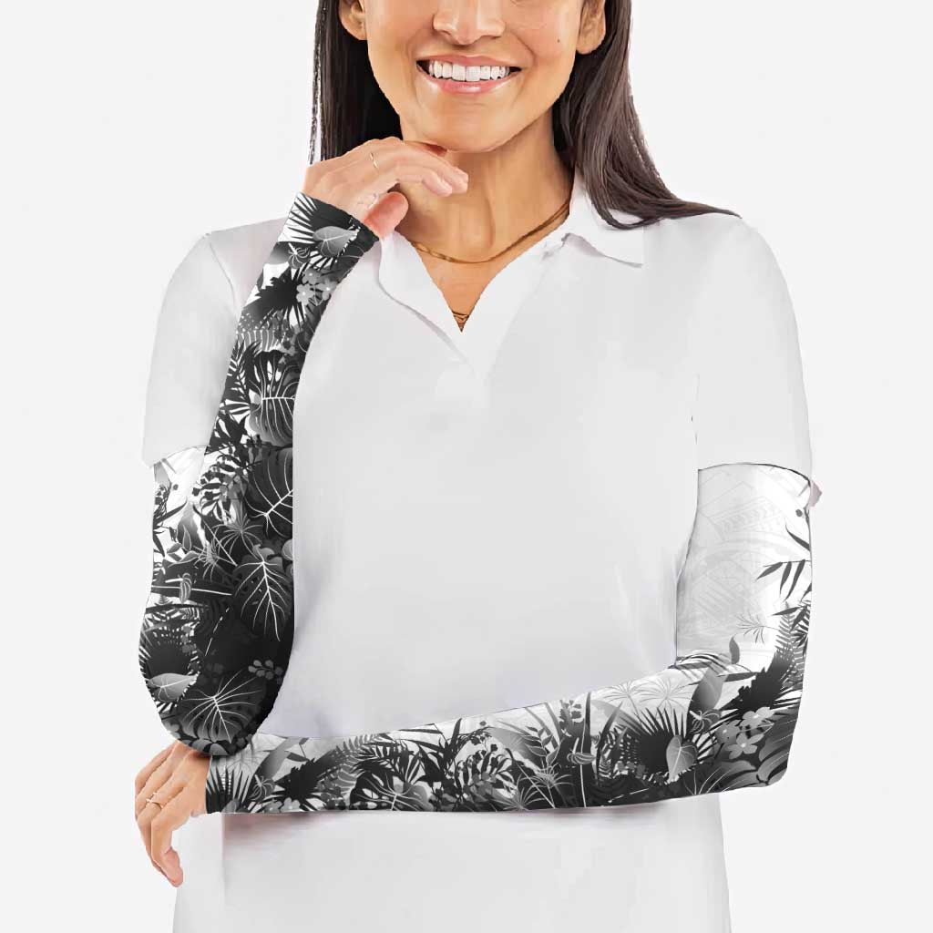 Hawaii Tropical Plant Monochrome Arm Sleeves Vibrant Polynesian Pattern LT01 - Polynesian Pride