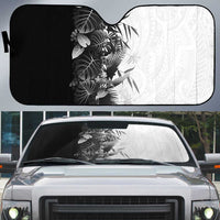 Hawaii Tropical Plant Monochrome Auto Sun Shade Vibrant Polynesian Pattern
