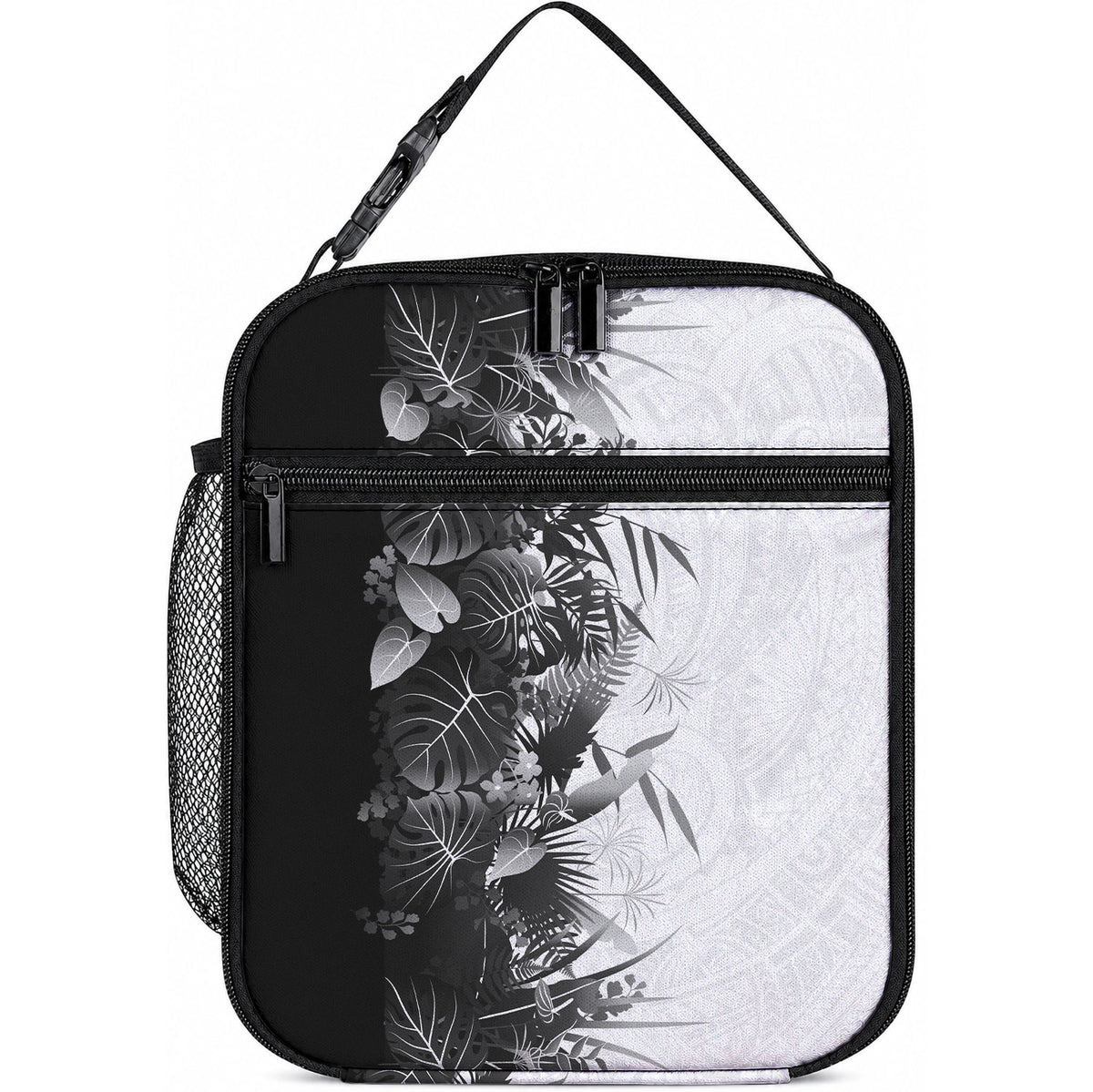 Hawaii Tropical Plant Monochrome Lunch Bag Vibrant Polynesian Pattern