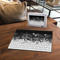 Hawaii Tropical Plant Monochrome Puzzle Vibrant Polynesian Pattern