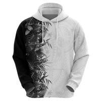 Hawaii Tropical Plant Monochrome Zip Hoodie Vibrant Polynesian Pattern LT01 - Polynesian Pride