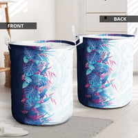 Hawaii Tropical Plant UliUli Laundry Basket Vibrant Polynesian Pattern