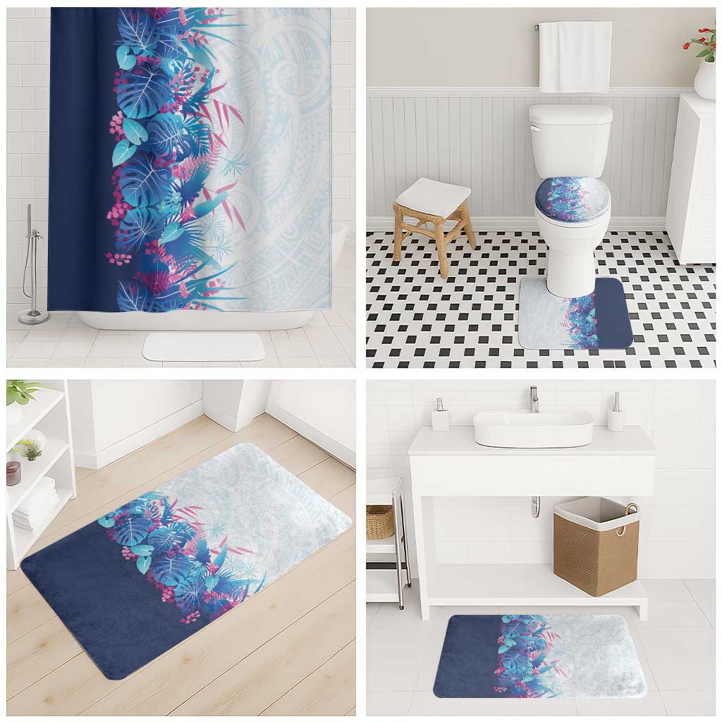 Hawaii Tropical Plant UliUli Bathroom Set Vibrant Polynesian Pattern