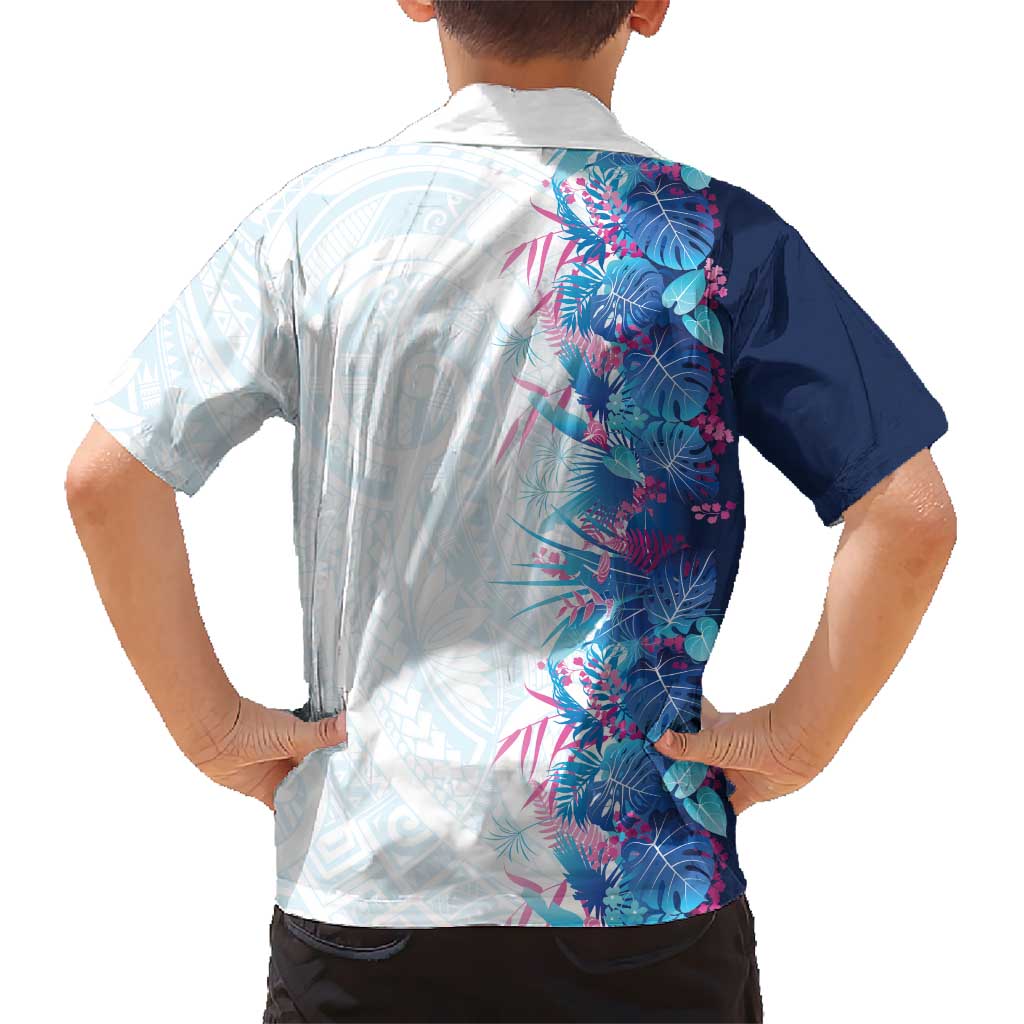 Hawaii Tropical Plant UliUli Family Matching Long Sleeve Bodycon Dress and Hawaiian Shirt Vibrant Polynesian Pattern