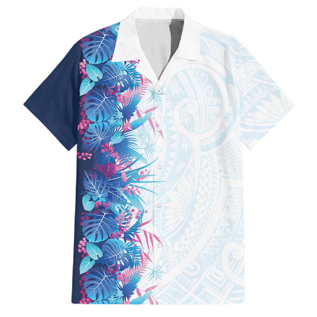 Hawaii Tropical Plant UliUli Family Matching Long Sleeve Bodycon Dress and Hawaiian Shirt Vibrant Polynesian Pattern