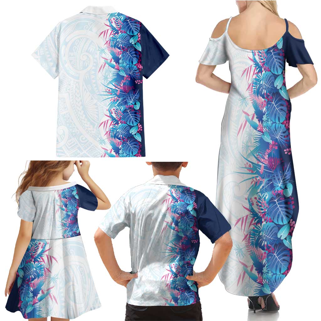 Hawaii Tropical Plant UliUli Family Matching Summer Maxi Dress and Hawaiian Shirt Vibrant Polynesian Pattern LT01 - Polynesian Pride