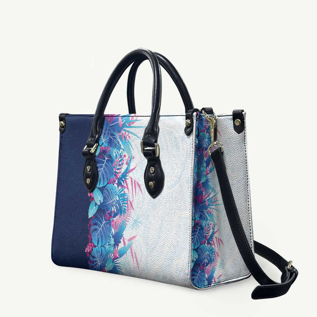 Hawaii Tropical Plant UliUli Leather Bag Vibrant Polynesian Pattern LT01 Blue - Polynesian Pride