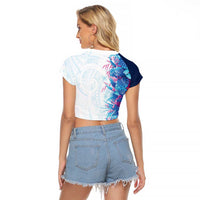 Hawaii Tropical Plant UliUli Raglan Cropped T Shirt Vibrant Polynesian Pattern LT01 - Polynesian Pride