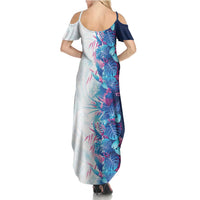 Hawaii Tropical Plant UliUli Summer Maxi Dress Vibrant Polynesian Pattern