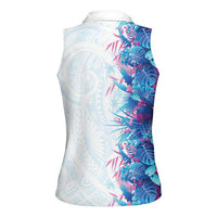 Hawaii Tropical Plant UliUli Women Sleeveless Polo Shirt Vibrant Polynesian Pattern LT01 - Polynesian Pride