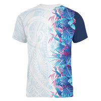 Hawaii Tropical Plant UliUli Women V-Neck T-Shirt Vibrant Polynesian Pattern LT01 - Polynesian Pride