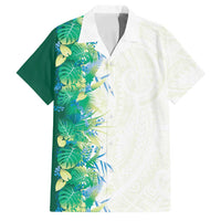 Hawaii Tropical Plant Omaomao Family Matching Long Sleeve Bodycon Dress and Hawaiian Shirt Vibrant Polynesian Pattern LT01 Dad's Shirt - Short Sleeve Green - Polynesian Pride