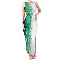 Hawaii Tropical Plant Omaomao Family Matching Tank Maxi Dress and Hawaiian Shirt Vibrant Polynesian Pattern LT01 Mom's Dress Green - Polynesian Pride