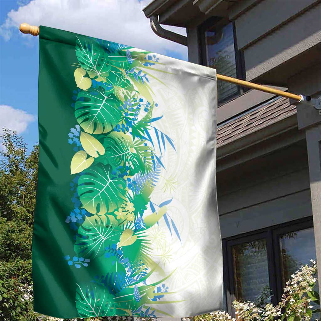 Hawaii Tropical Plant Omaomao Garden Flag Vibrant Polynesian Pattern