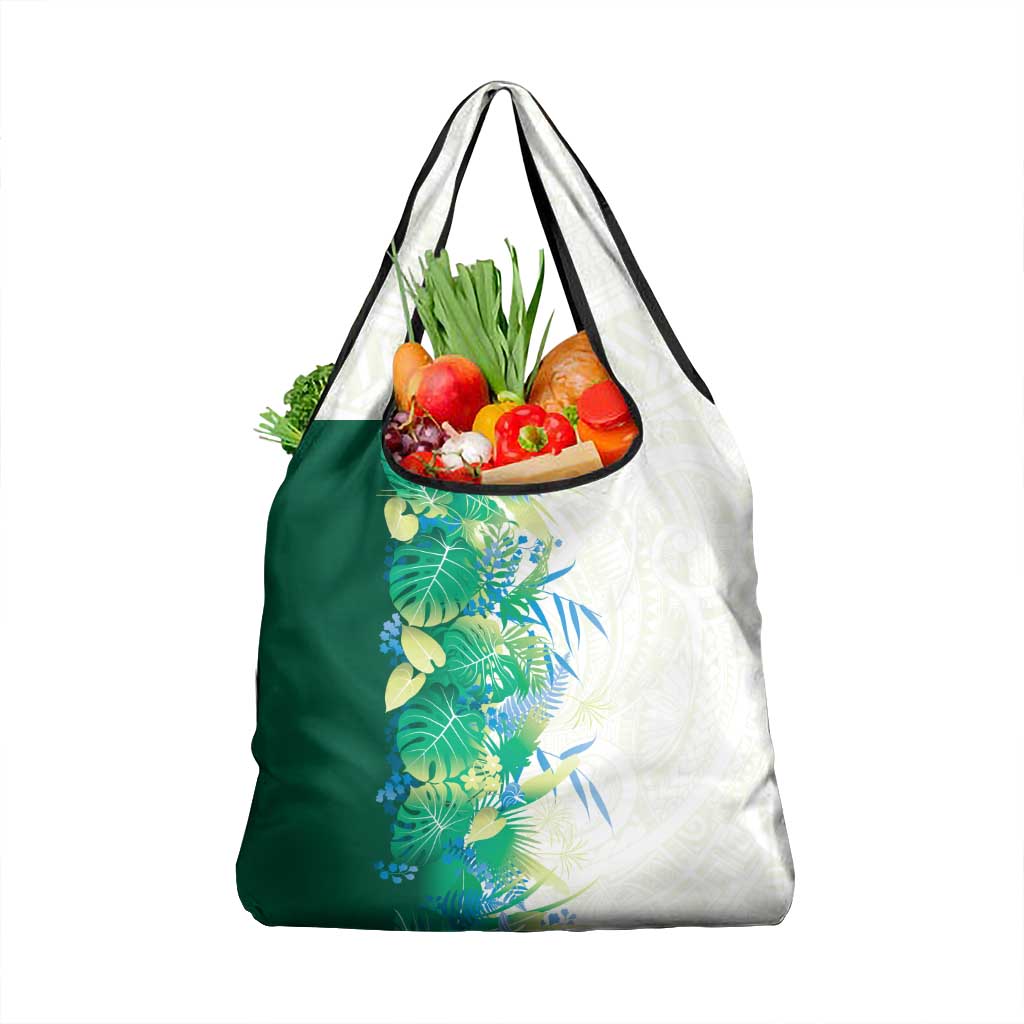 Hawaii Tropical Plant Omaomao Grocery Bag Vibrant Polynesian Pattern